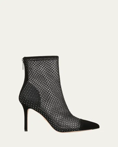 VERONICA BEARD LISA STRASS NET MESH STILETTO BOOTIES