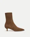 Veronica Beard Lisa Stretch Kitten-heel Ankle Boot In Brown
