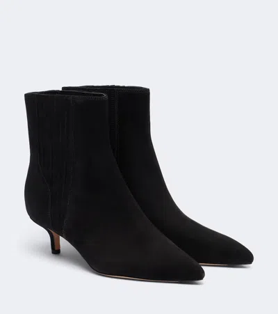 Veronica Beard Lisa Suede Ankle Boots In Black