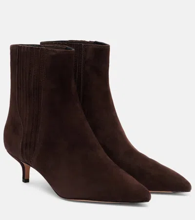 Veronica Beard Lisa Suede Ankle Boots In Brown