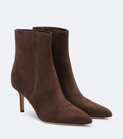Veronica Beard Lisa Suede Ankle Boots In Brown