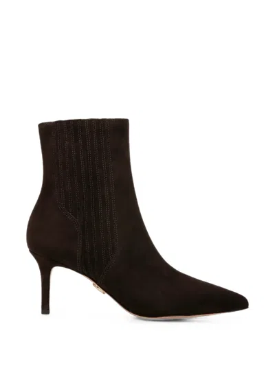 Veronica Beard Lisa Suede Pointed-toe Ankle Boots In Brown