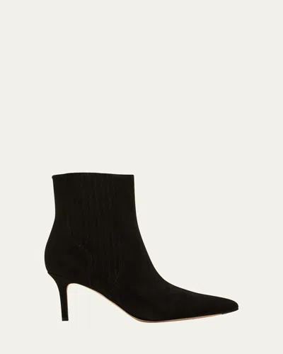 Veronica Beard Lisa Suede Stiletto Ankle Booties In Black