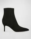 Veronica Beard Lisa Suede Stiletto Ankle Booties In Black