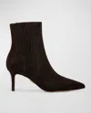 Veronica Beard Women's Lisa 70 Pointed Toe High Heel Boots In Espresso