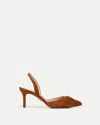 Veronica Beard Lisbeth Suede Slingback Pump In Caramel