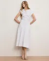 Veronica Beard Lisette Stretch Cotton Midi Dress In White