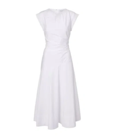 Veronica Beard Lisette Stretch Cotton Midi Dress In White