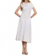 Veronica Beard Lisette Stretch Cotton Midi Dress In White