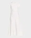 Veronica Beard Lisette Stretch Cotton Midi Dress In White