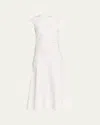 Veronica Beard Lisette Stretch Cotton Midi Dress In White