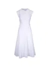 Veronica Beard Lisette Stretch Cotton Midi Dress In White