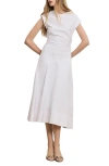 Veronica Beard Lisette Stretch Cotton Midi Dress In White