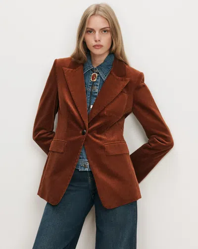 Veronica Beard Livvy Corduroy Dickey Jacket In Rust