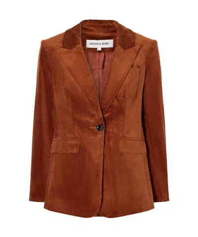 Veronica Beard Livvy Dickey Cotton-blend Corduroy Blazer In Brown