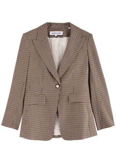 Veronica Beard Livy Dickey Checked Wool-blend Blazer In Brown