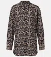 Veronica Beard Lloyd Paisley Shirt In Black