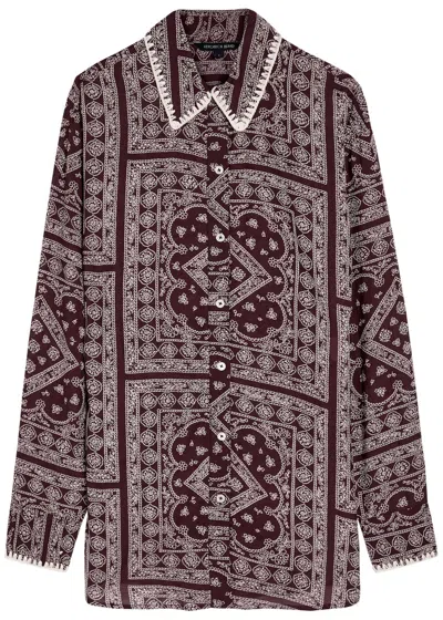 Veronica Beard Lloyd Printed Cotton-blend Shirt In Multi