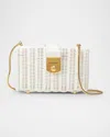 Veronica Beard Lock Box Wicker Clutch Bag In Off White