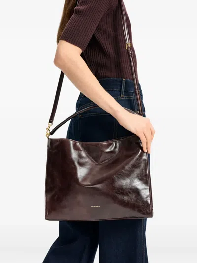 Veronica Beard Logo Shoulder Bag In Brown