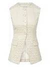 Veronica Beard Lois Button-fastening Waistcoat In Neutral