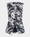 Veronica Beard Lois Vest In Navy Dove In Multi