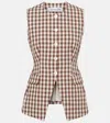 Veronica Beard Lois Gingham Seersucker Cutaway Vest In Multi
