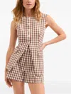 Veronica Beard Lois Gingham Seersucker Cutaway Vest In Multi