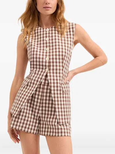 VERONICA BEARD LOIS GINGHAM WAISTCOAT
