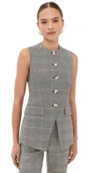 Veronica Beard Lois Check Button Jacket In Gray