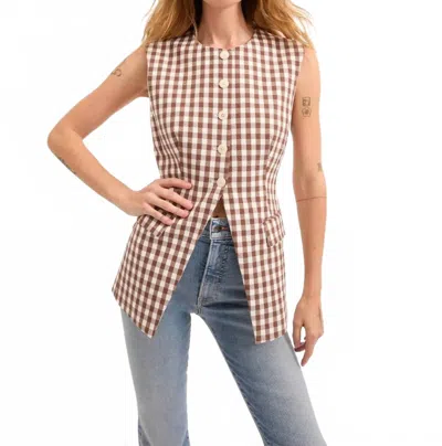 Veronica Beard Lois Vest In Light Chickory/dove
