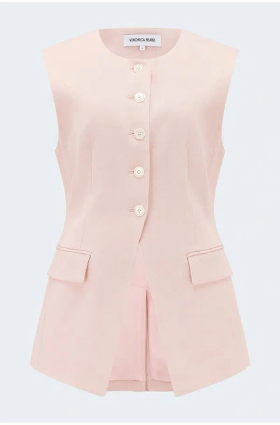Veronica Beard Lois Waistcoat In Pink Shell