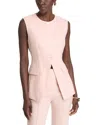 Veronica Beard Lois Linen Vest In Pink Shell