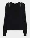 Veronica Beard Lolasee Merino Wool Pullover In Black