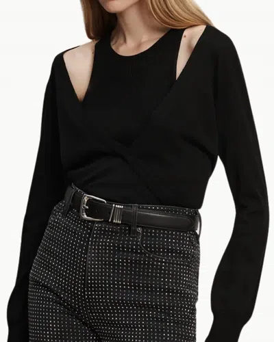Veronica Beard Lolasee Pullover Top In Black