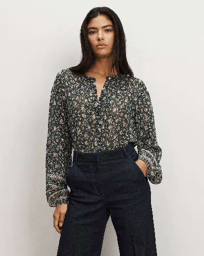 Veronica Beard Lollie Floral Button-down Blouse