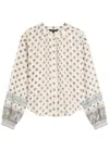 Veronica Beard Lollie Mixed Print Cotton Blend Button-up Shirt In Neutral