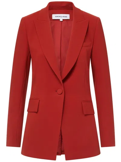 Veronica Beard Long And Lean Blazer In Red
