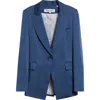 Veronica Beard Long And Lean Dickey Jacket In Blue Stone