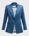 Veronica Beard Long And Lean Dickey Jacket In Blue Stone