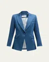 Veronica Beard Long And Lean Dickey Jacket In Blue Stone
