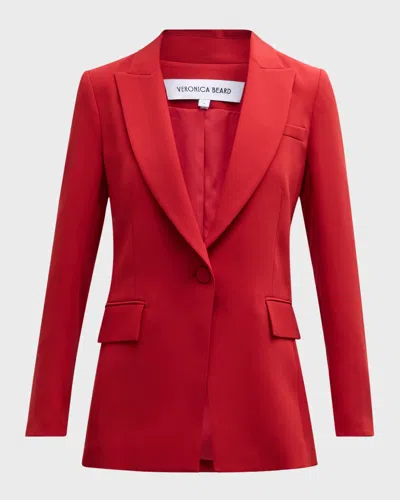 Veronica Beard Long And Lean Dickey Jacket In Crimson