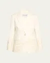 Veronica Beard Long And Lean Dickey Jacket In Off White