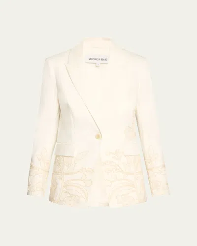 Veronica Beard Long And Lean Dickey Jacket In Off White