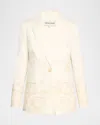 Veronica Beard Long And Lean Dickey Jacket In Off White