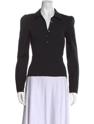 Pre-owned Veronica Beard Long Sleeve Blouse In Black