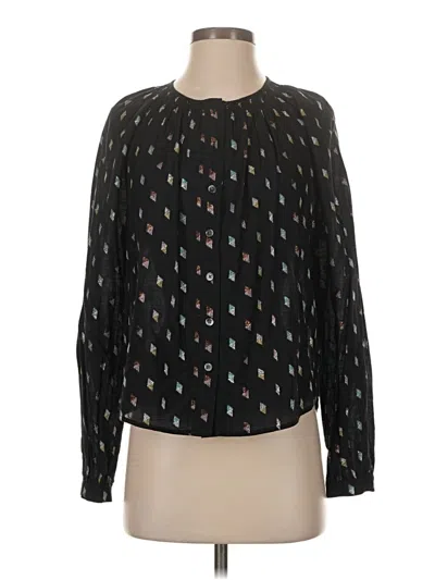 Pre-owned Veronica Beard Long Sleeve Blouse In Black
