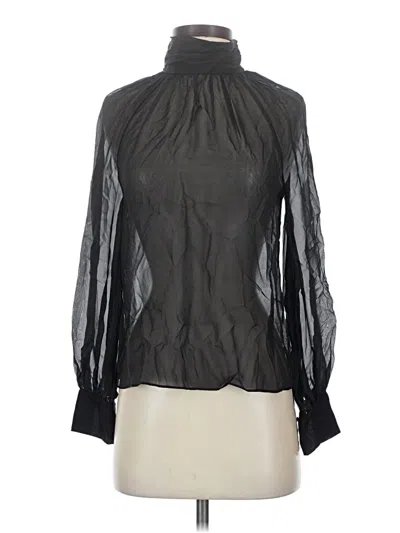 Pre-owned Veronica Beard Long Sleeve Blouse In Black