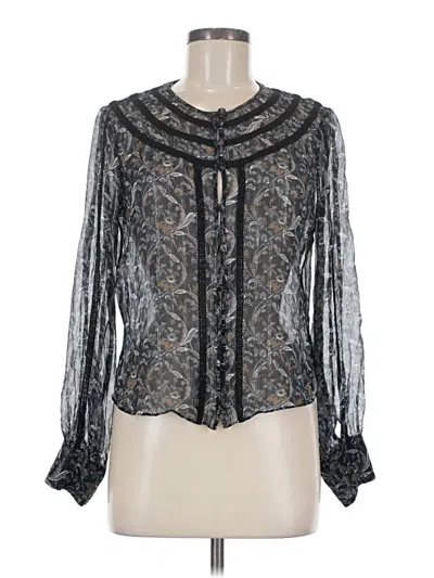 Pre-owned Veronica Beard Long Sleeve Blouse In Black