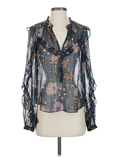 Pre-owned Veronica Beard Long Sleeve Blouse In Blue